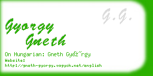 gyorgy gneth business card